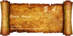 Baur Anna névjegykártya