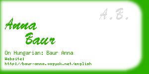 anna baur business card